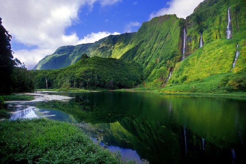 Flores Azores nature waterfall